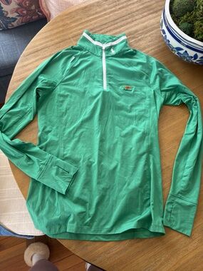 Baltusrol Golf Club x Ralph Lauren Green Zip-Trim Quarter Zip Pullover Size S